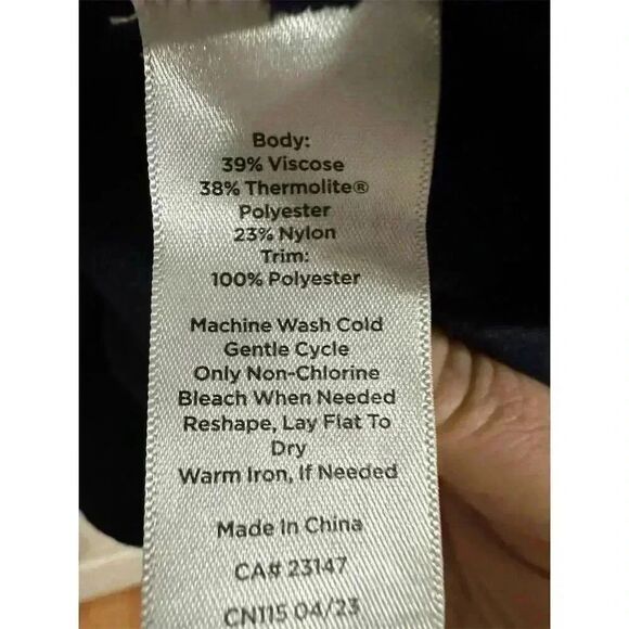 Talbots Women's Blue Shawl Collar Cardigan Sweater L Quilted Pockets - Picture 5 of 7